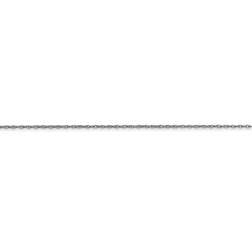 10k White Gold 0.5 mm Carded Cable Rope Chain - Available in Sizes 16-24