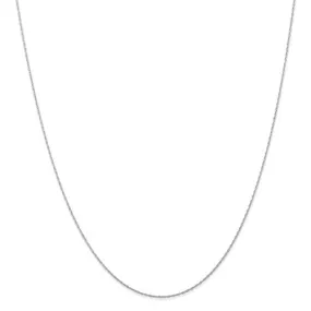 10k White Gold 0.5 mm Carded Cable Rope Chain - Available in Sizes 16-24