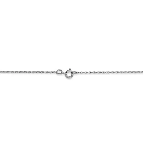 10k White Gold 0.5 mm Carded Cable Rope Chain - Available in Sizes 16-24