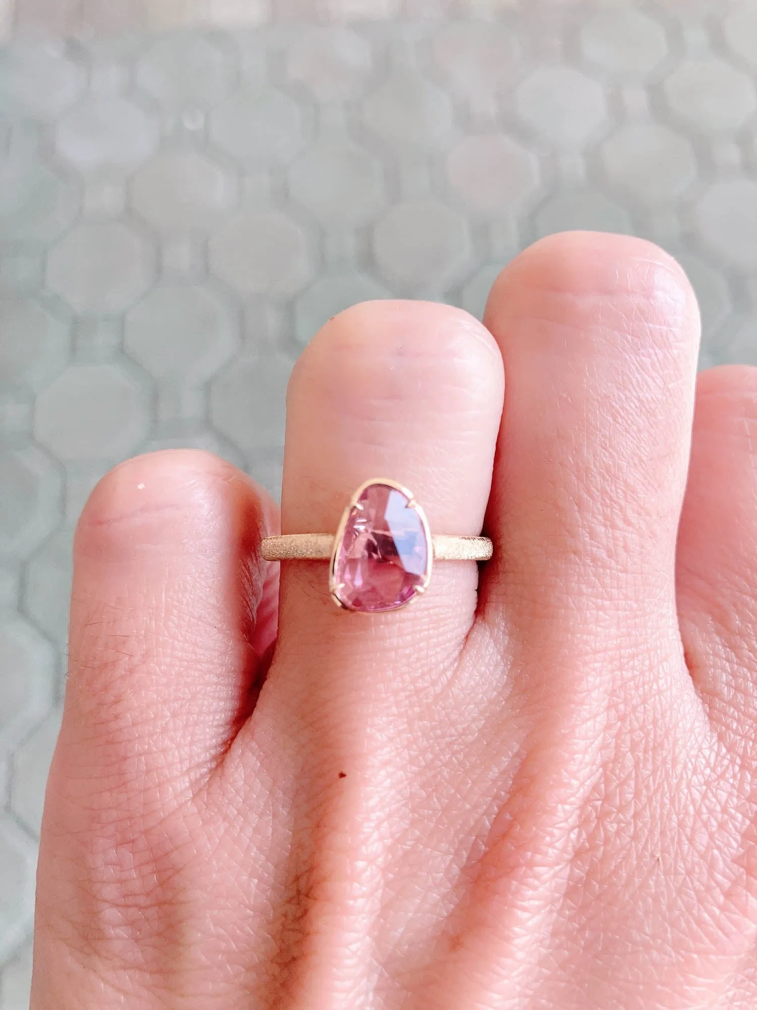 1.26ct GIA-Certified Natural Pink Sapphire Stacking Ring