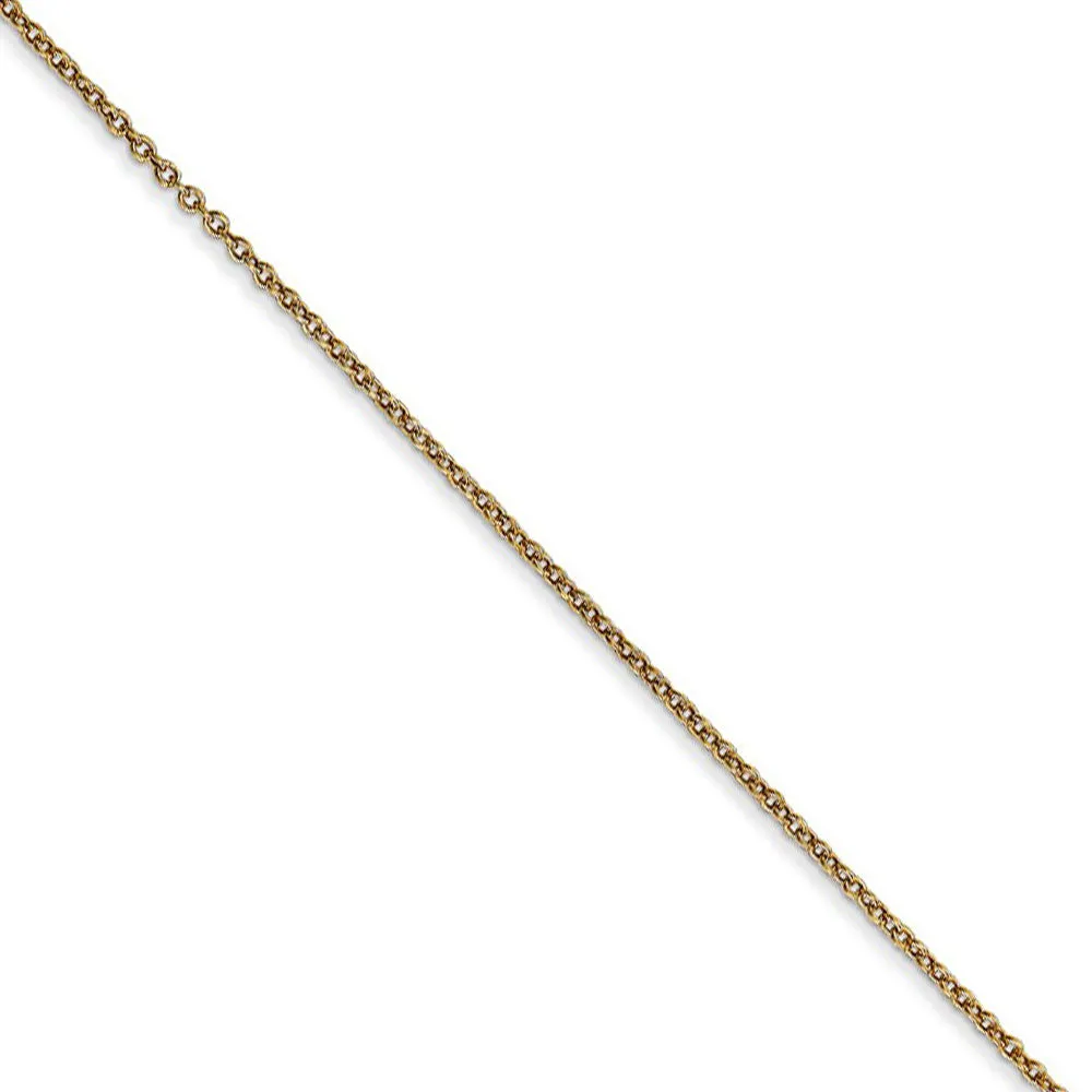 I Love You Heart, 17mm Necklace 14k Yellow Gold and Rhodium