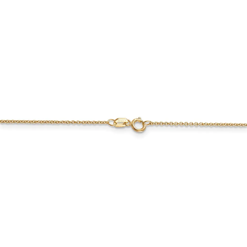 I Love You Heart, 17mm Necklace 14k Yellow Gold and Rhodium