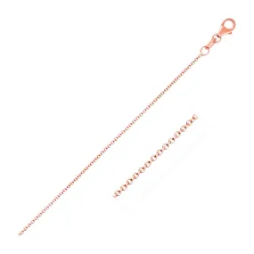 14k Pink Gold 1.1mm Round Cable Link Chain - rx63556-18