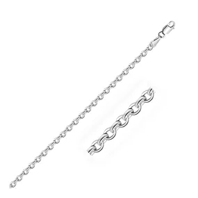 Diamond Cut 14k White Gold Cable Link Chain 3.1mm