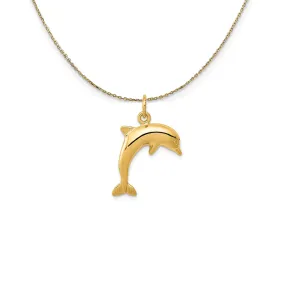 14k Yellow Gold Dolphin Necklace