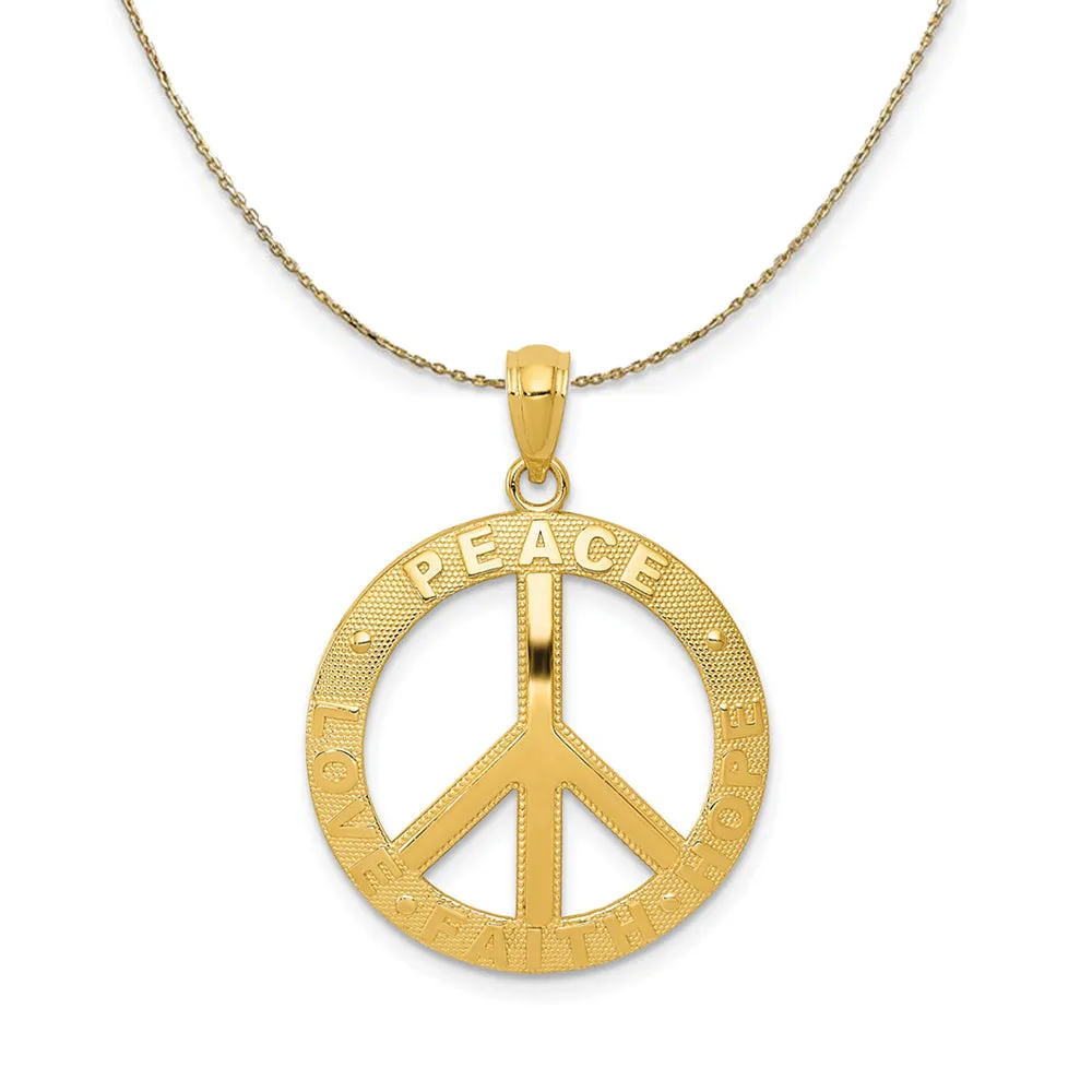 Peace Hope Faith Love Sign Necklace