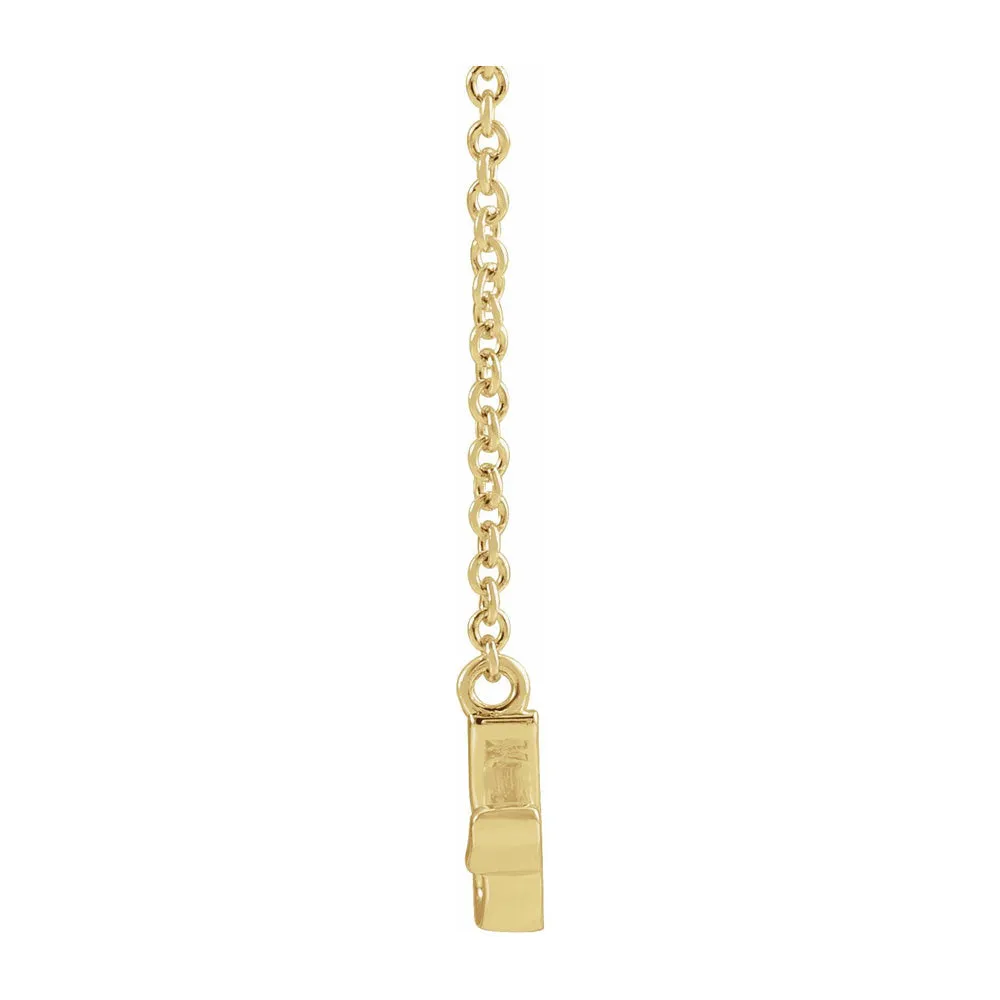 Petite Mommy Script Necklace in 14K Yellow Gold, 16 Inch or 18 Inch