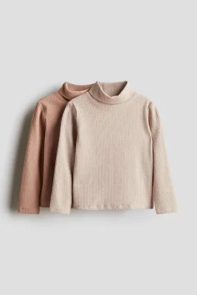 2-pack Ribbed Turtleneck Tops