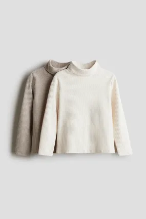 2-Pack Ribbed Turtleneck Tops