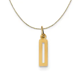 Alumni Small Elongated Number 0 Necklace 14k Yellow Gold