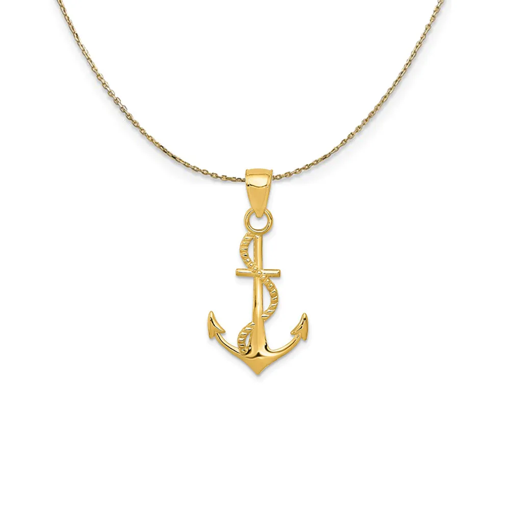 Gold Anchor Rope Necklace