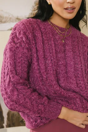 Pink Annie Cable Knit Sweater