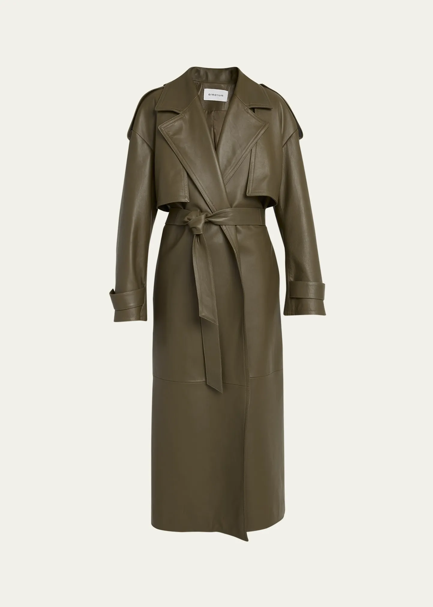 ARMARIUM Ginevra Belted Nappa Leather Trench Coat