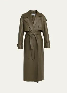 ARMARIUM Ginevra Belted Nappa Leather Trench Coat