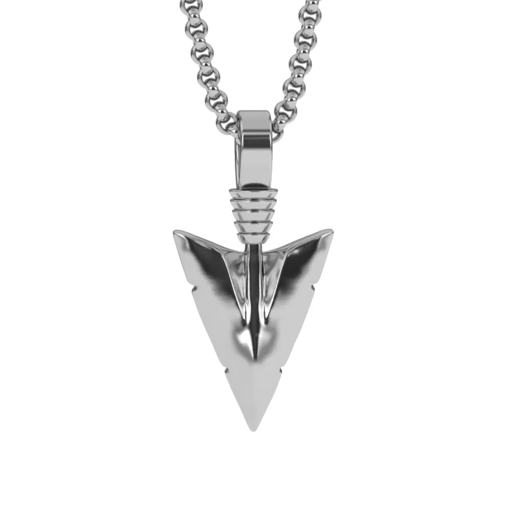 Arrowhead Pendant Necklace with Cable Chain