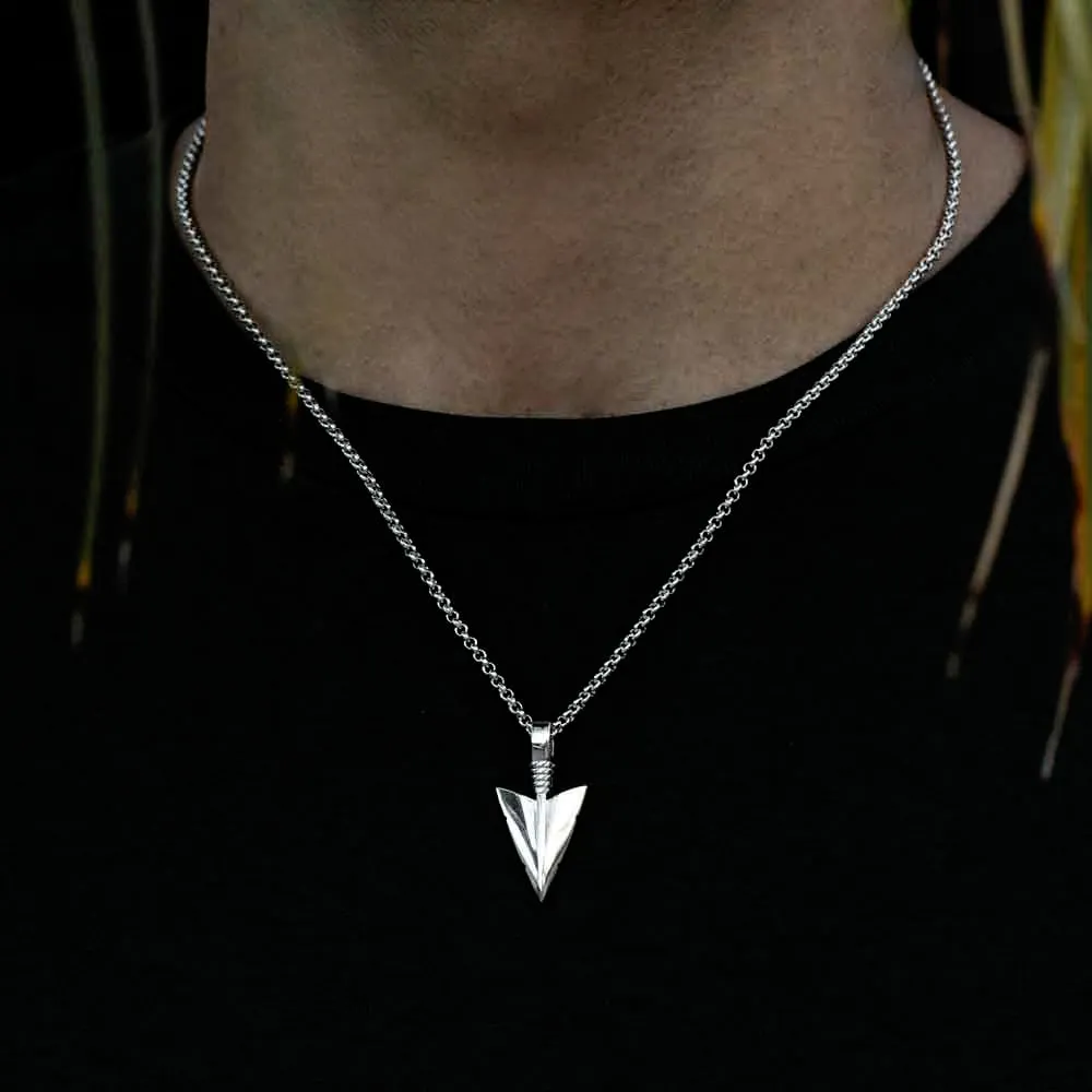 Arrowhead Pendant Necklace with Cable Chain