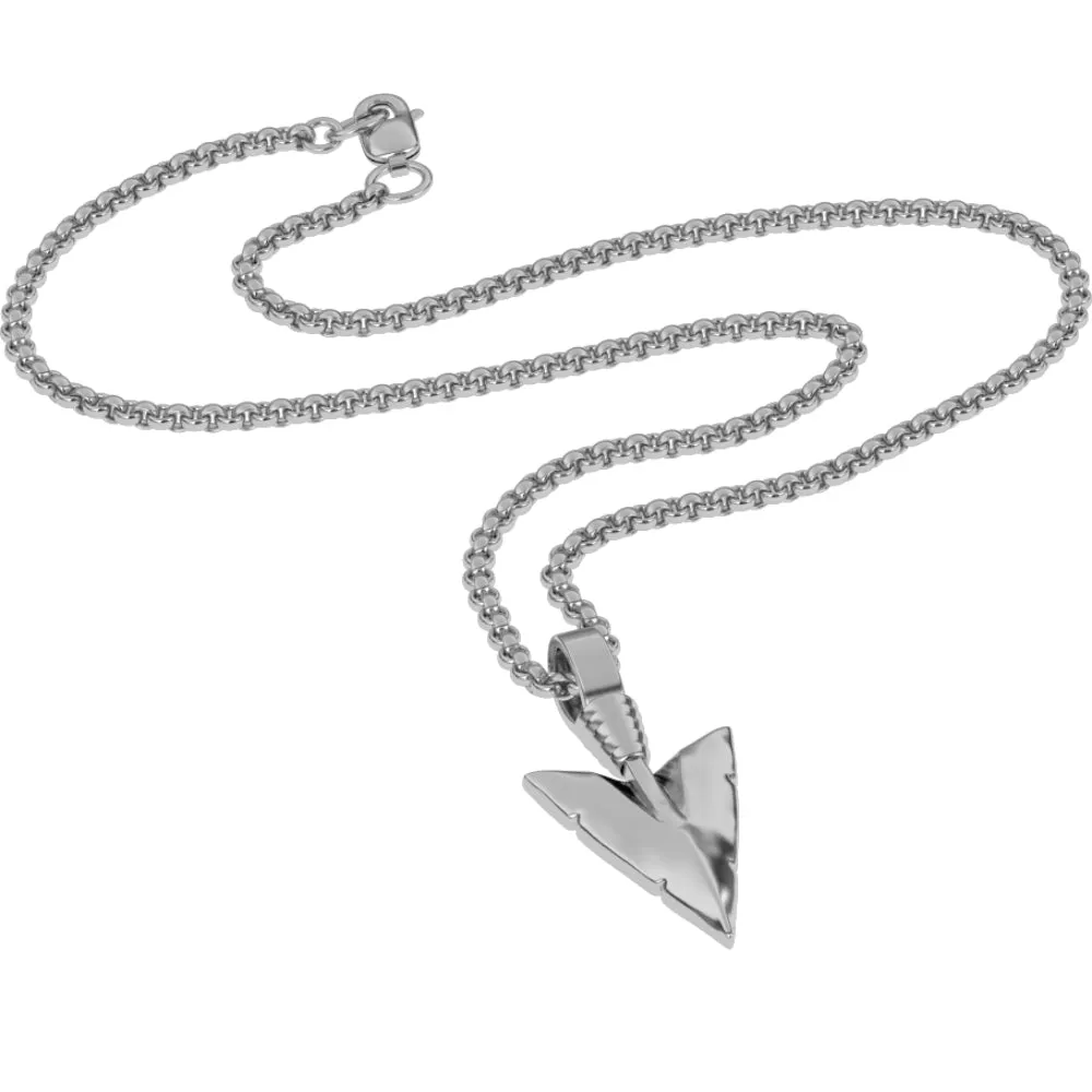 Arrowhead Pendant Necklace with Cable Chain