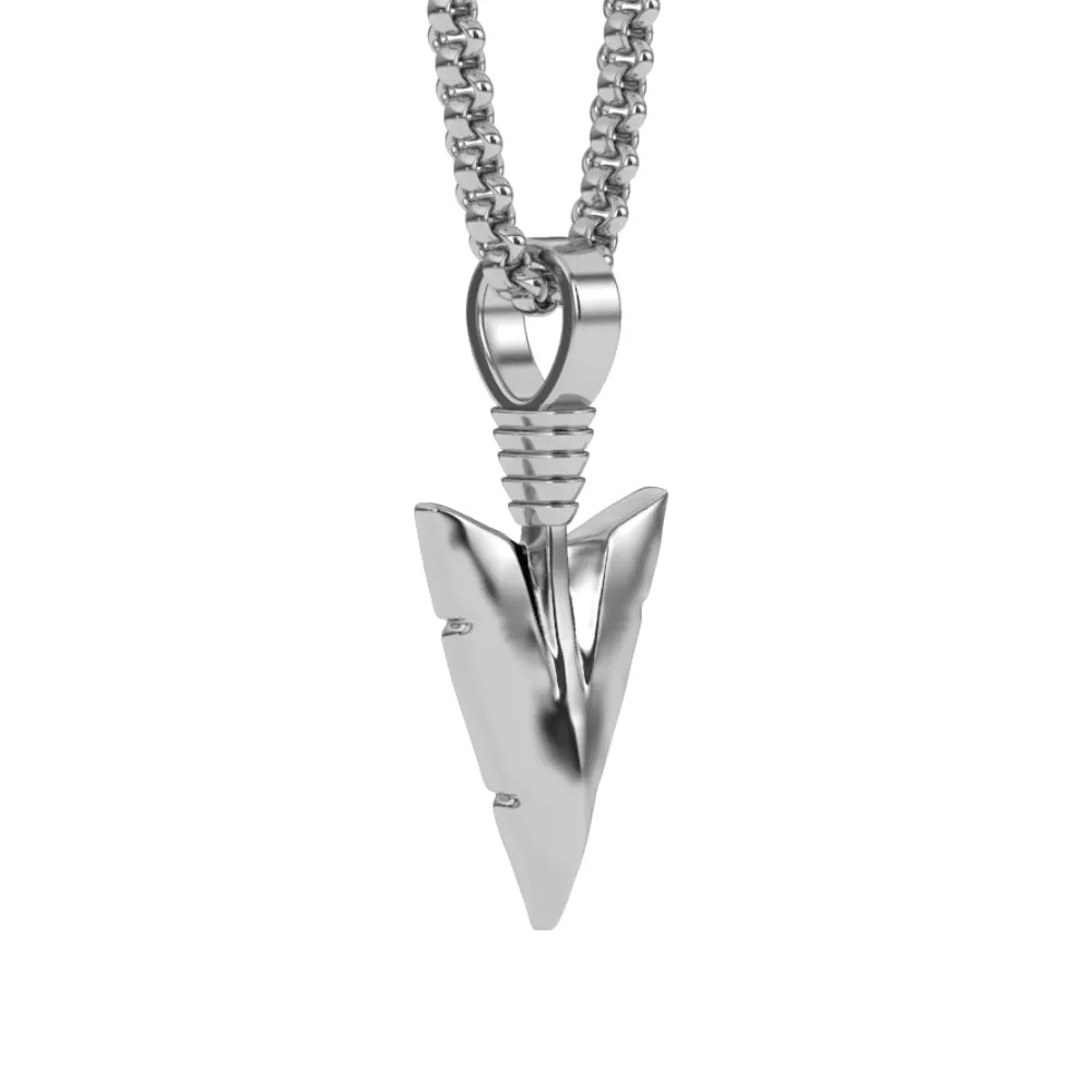 Arrowhead Pendant Necklace with Cable Chain