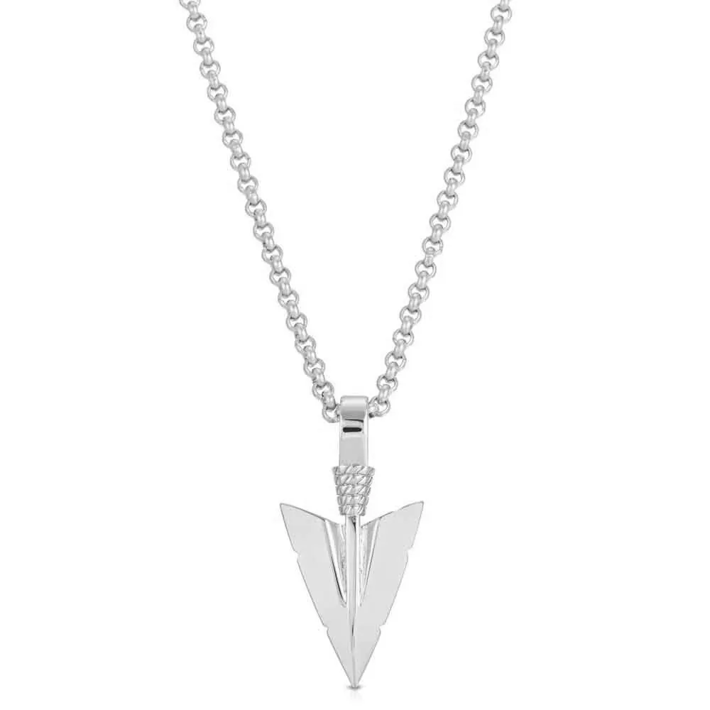 Arrowhead Pendant Necklace with Cable Chain