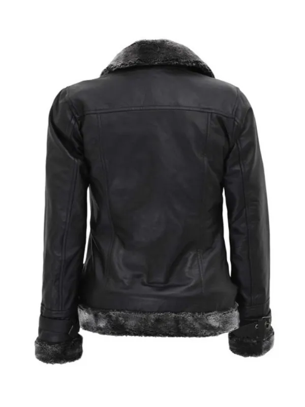 Black Shearling Leather Jacket