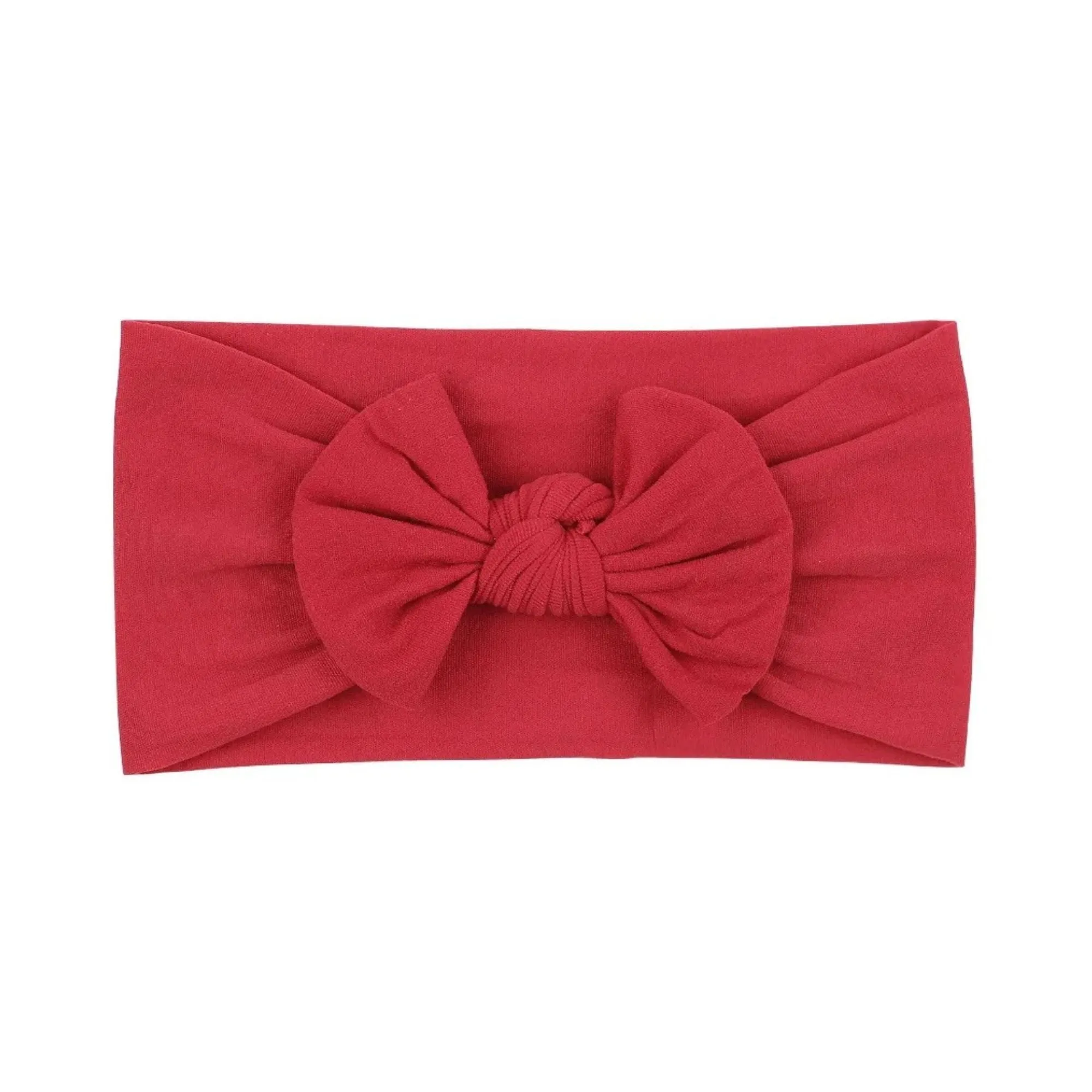 Soft Solid Color Nylon Baby Headband Cherry