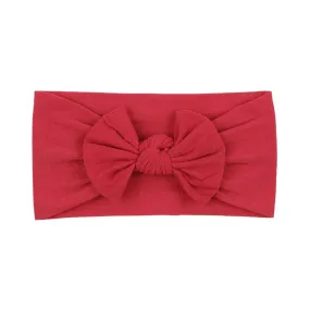 Soft Solid Color Nylon Baby Headband Cherry