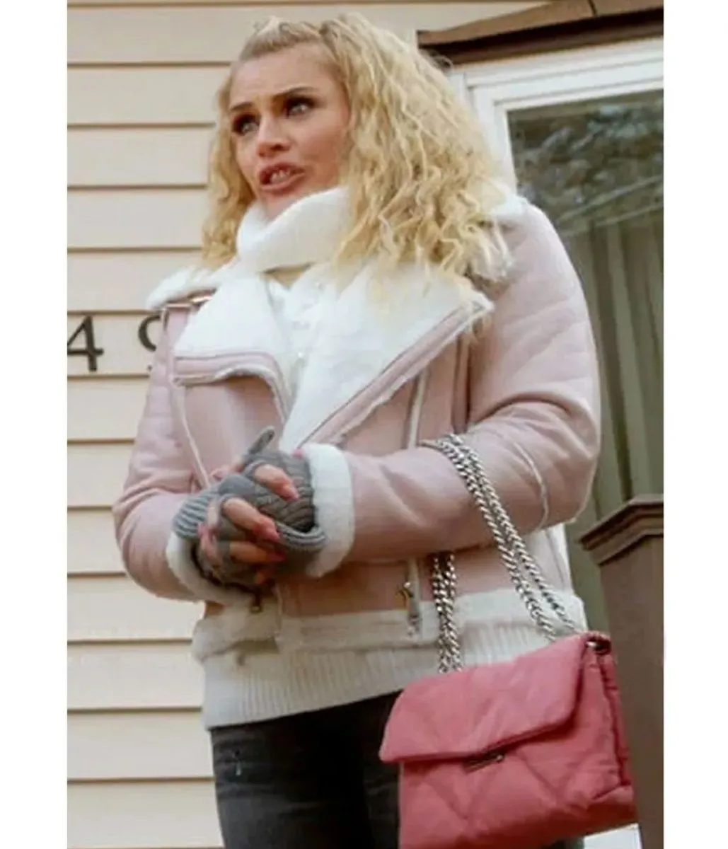 Girls5eva Pink Shearling Leather Jacket