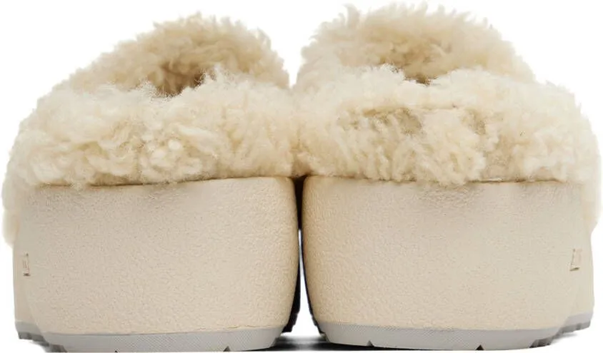 Bally White Shearling Slippers