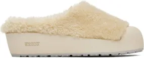 Bally White Shearling Slippers