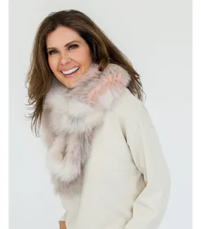 Becky Multicolor Knit Fox Fur Scarf at FurHatWorld.com