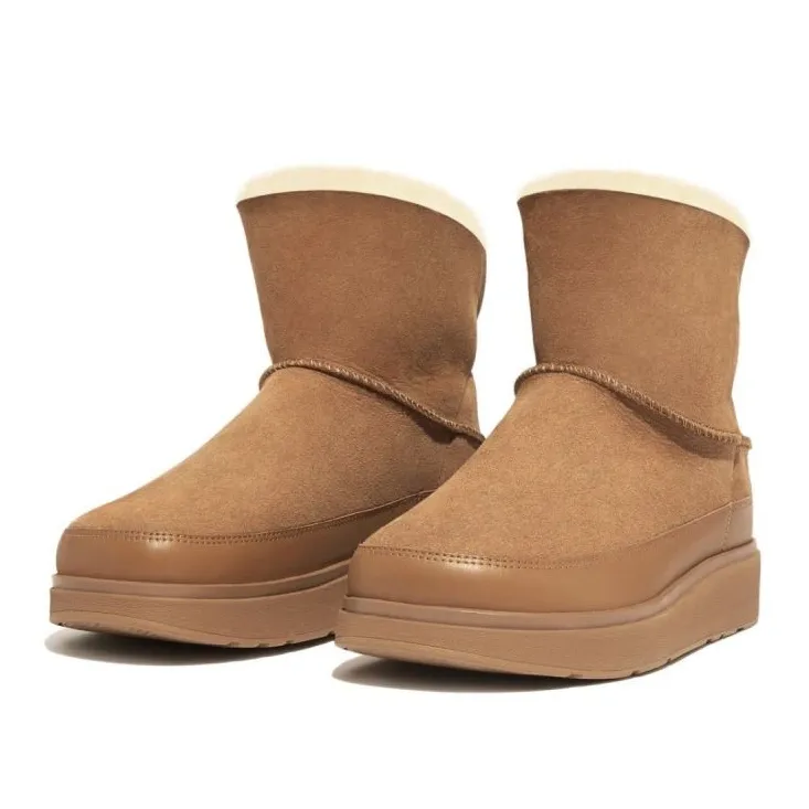 Beige GEN-FF Mini Double-Faced Shearling Boots by FitFlop