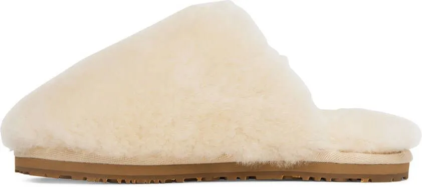 Beige Sheepskin Fur Slippers by Mou