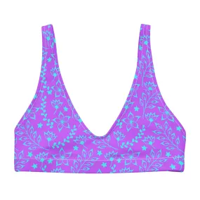 Garden Party Purple Eco Padded Bikini Top