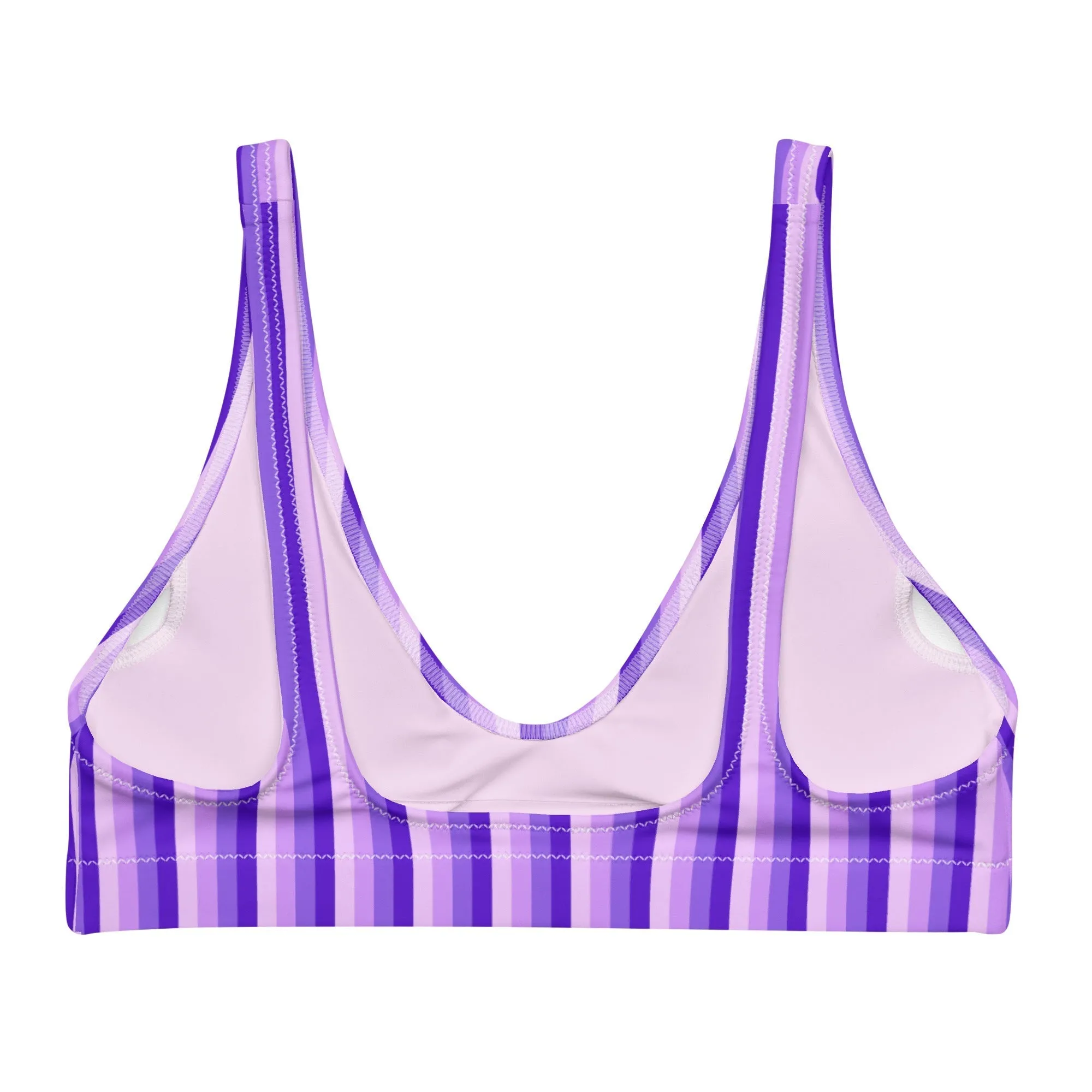 Purple Striped Eco Padded Bikini Top