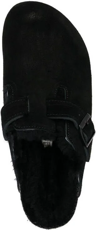 Birkenstock Black Shearling Slippers