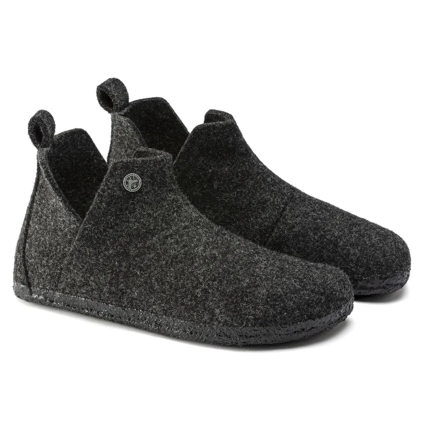 Birkenstock Unisex Andermatt Shearling Slippers - Anthracite **Narrow Width**