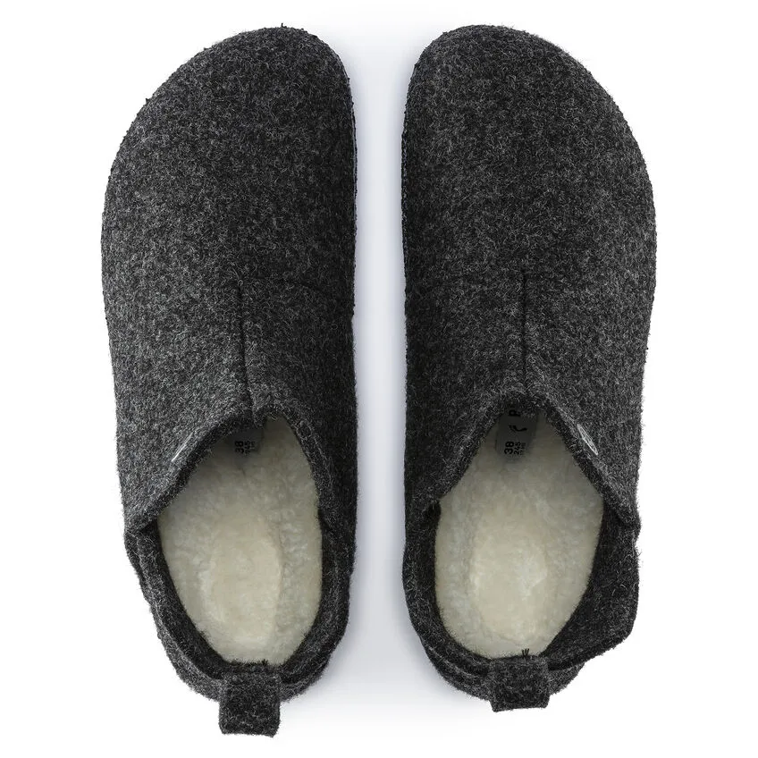 Birkenstock Unisex Andermatt Shearling Slippers - Anthracite **Narrow Width**