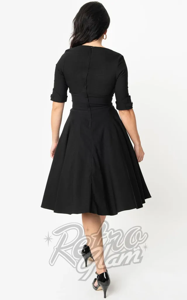 Unique Vintage Delores Black Swing Dress