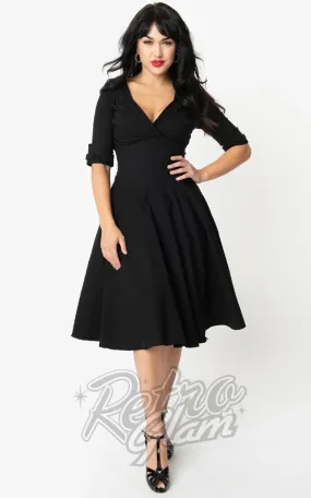 Unique Vintage Delores Black Swing Dress