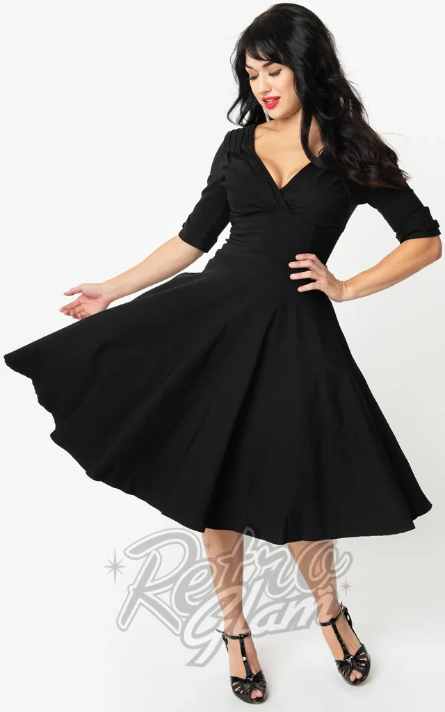 Unique Vintage Delores Black Swing Dress