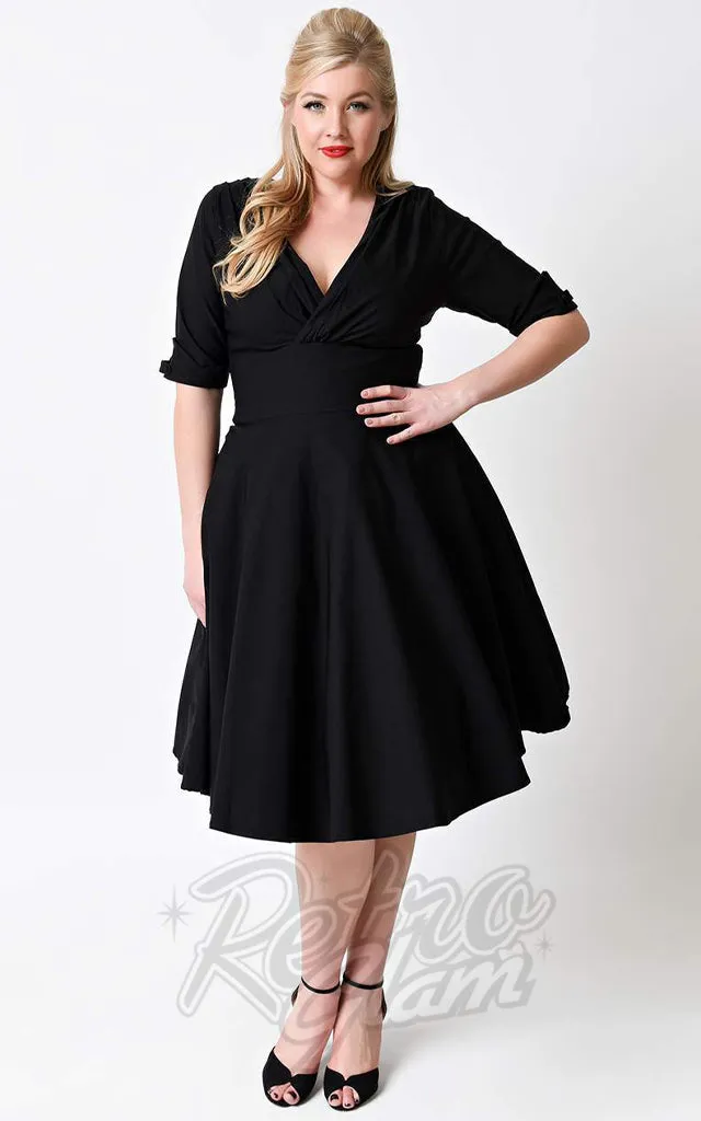 Unique Vintage Delores Black Swing Dress