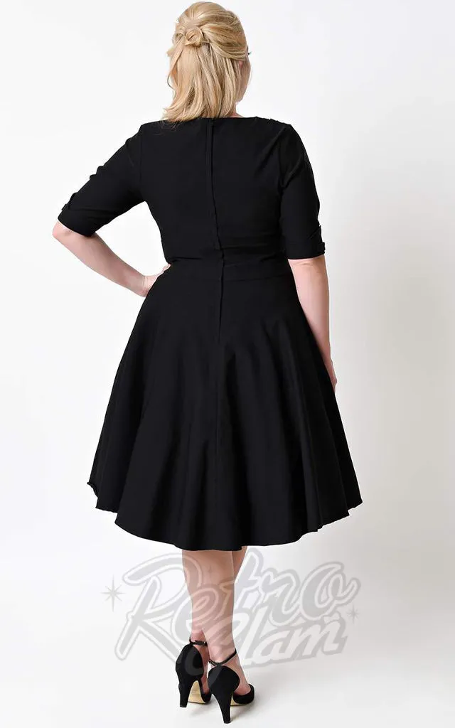 Unique Vintage Delores Black Swing Dress