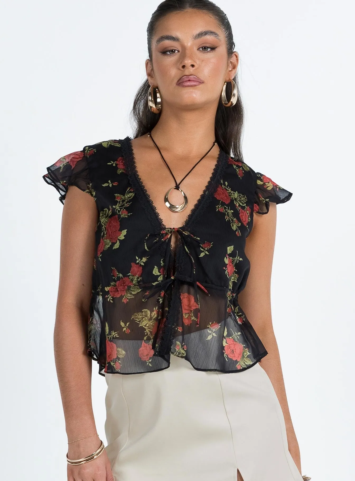 Wiley Black Floral Top