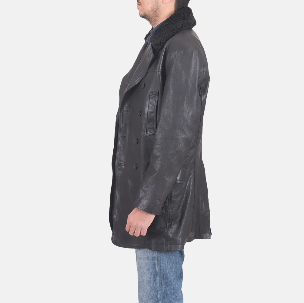 Black Pierce Shearling Leather Jacket