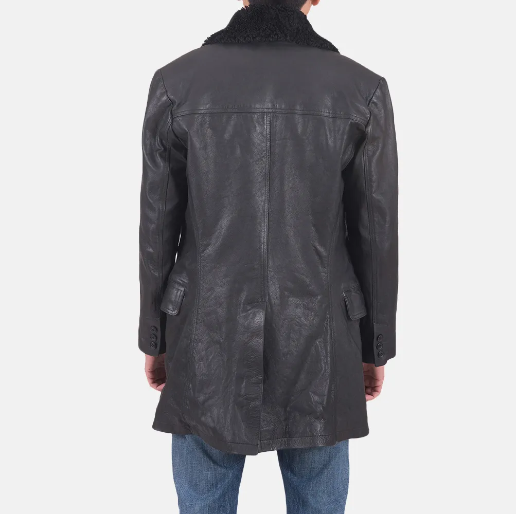 Black Pierce Shearling Leather Jacket