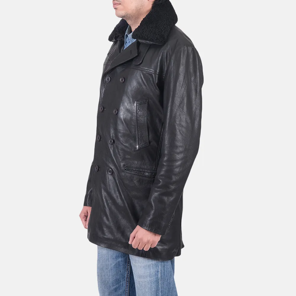 Black Pierce Shearling Leather Jacket