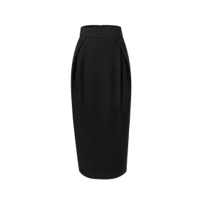 Black Wool Skirt