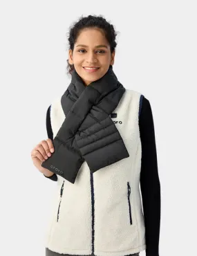 Black/Light Grey Heated Puffer Down Scarf - Unisex