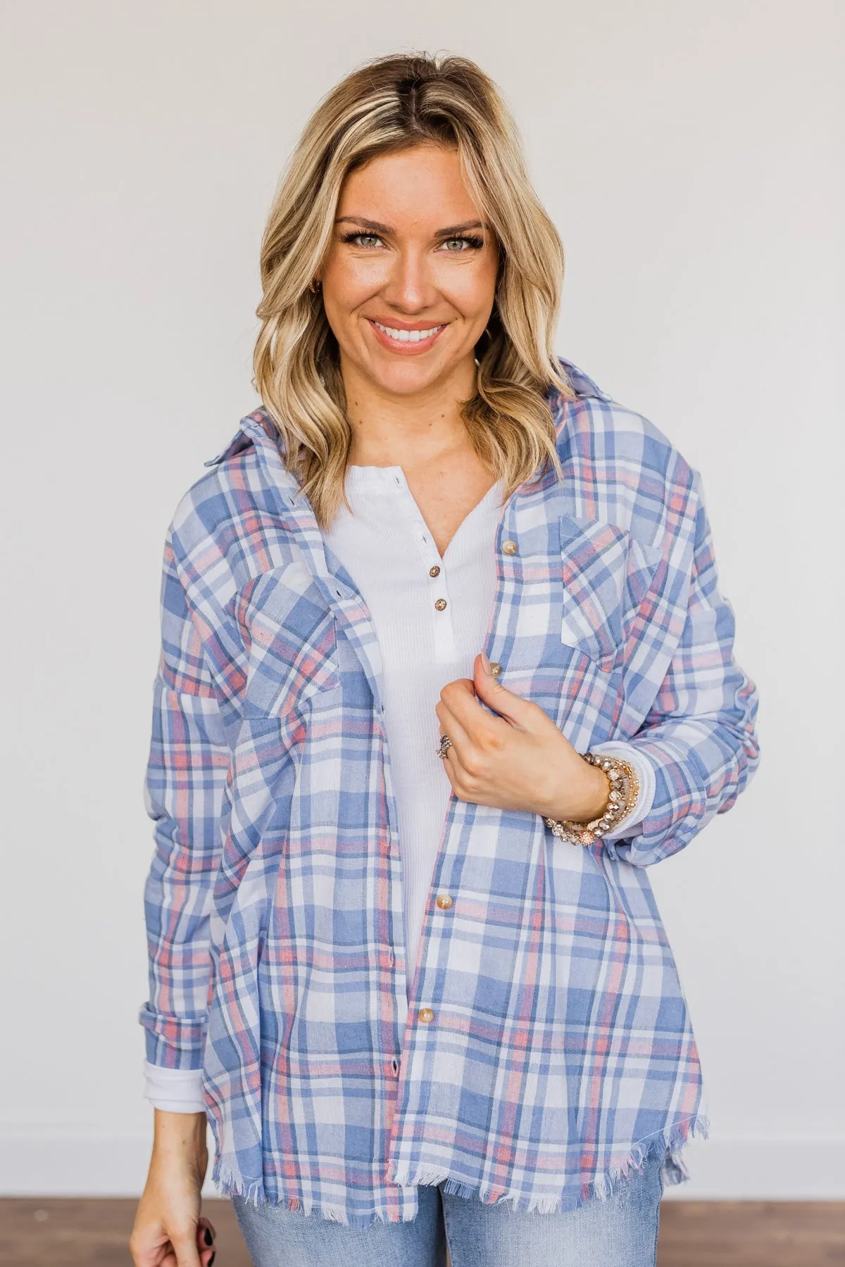 Plaid Blue Top