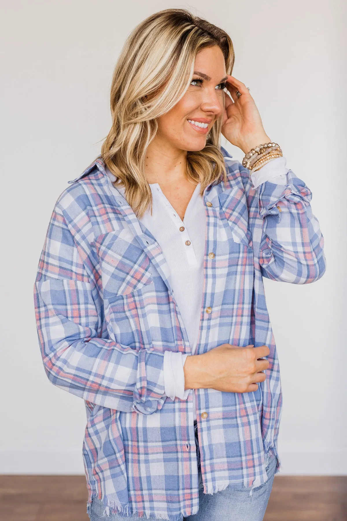 Plaid Blue Top